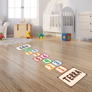 Amarelinha Adesiva Infantil – Monte Como Quiser Montessoriano Escola Quarto Decoração Educativo