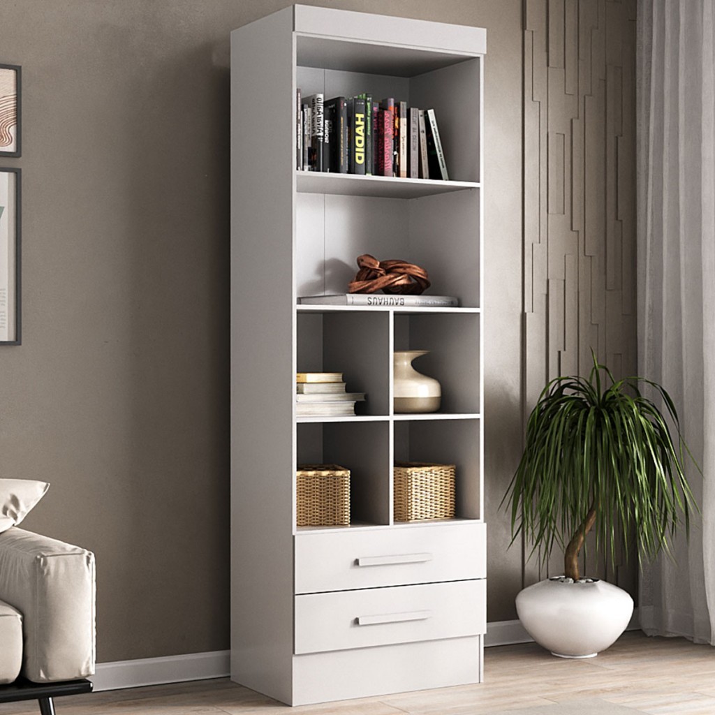 Estante para Livros Modulare 2 Gavetas 4 Prateleiras - Panorama Móveis