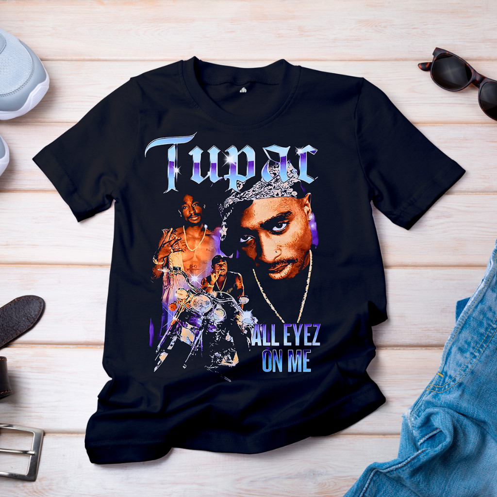 Camisa Slim Camiseta 2pac Tupac Shakur Thug life Hip Hop All Eyez On Me 2025 33