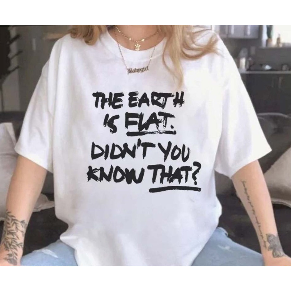 Camisa BTS The Earth is Flat Yoongi Kpop Camiseta 100% Algodão Unissex