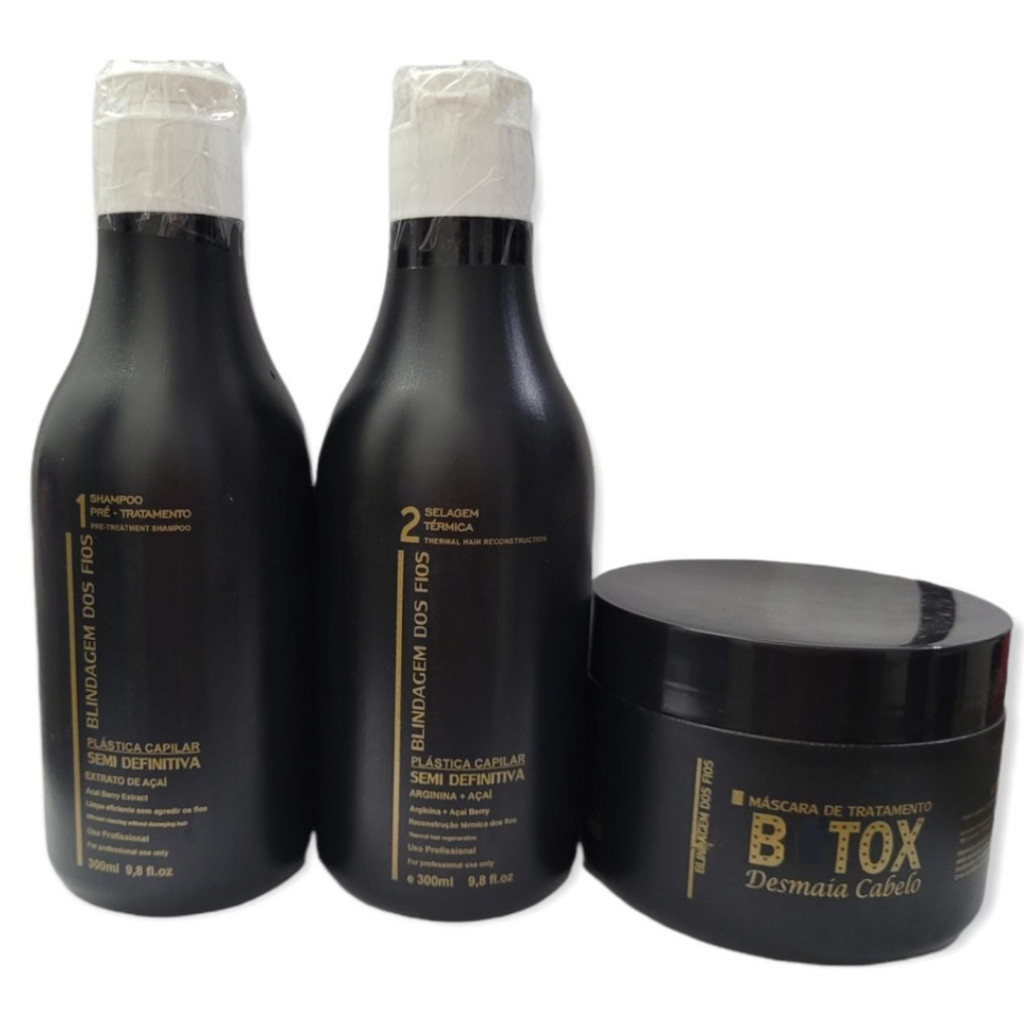 Kit Semi definitiva + B-TOX Semi definitiva 3x300ml em Oferta na Shopee