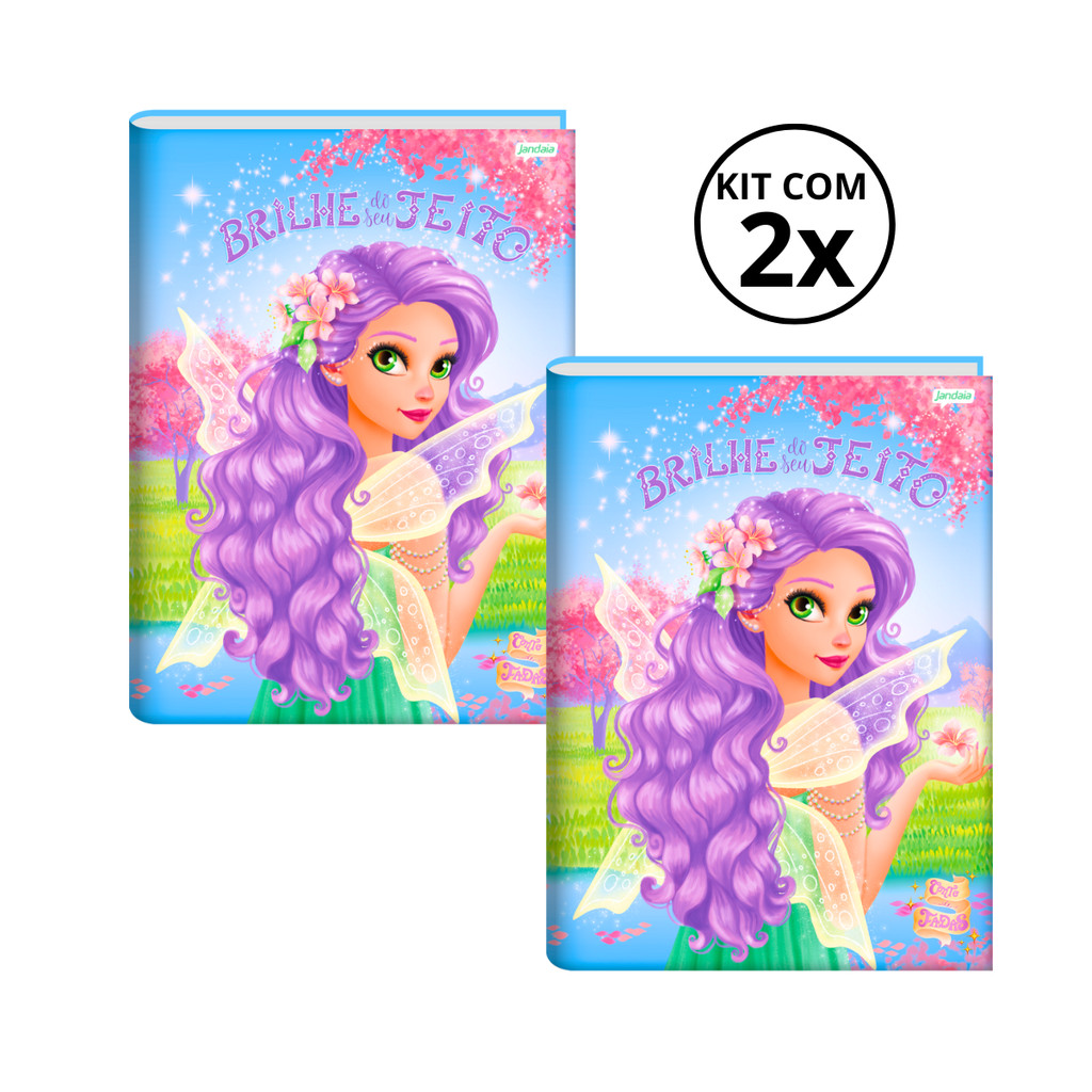 Kit Com 02 Cadernos Brochura 80 Folhas Fada - Jandaia CAPA:Roxo/Roxo em Oferta na Shopee