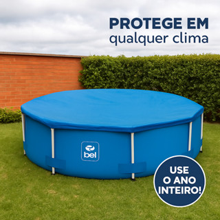 Capa Para Piscina Estruturada Redonda Para Piscina de 5.000 Litros Com Amarração em Oferta na Shopee