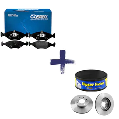 KIT Disco Freio + Pastilha Ventilado Fiat PALIO SIENA PALIO WEEKEND - HIPPER FREIOS COBREQ