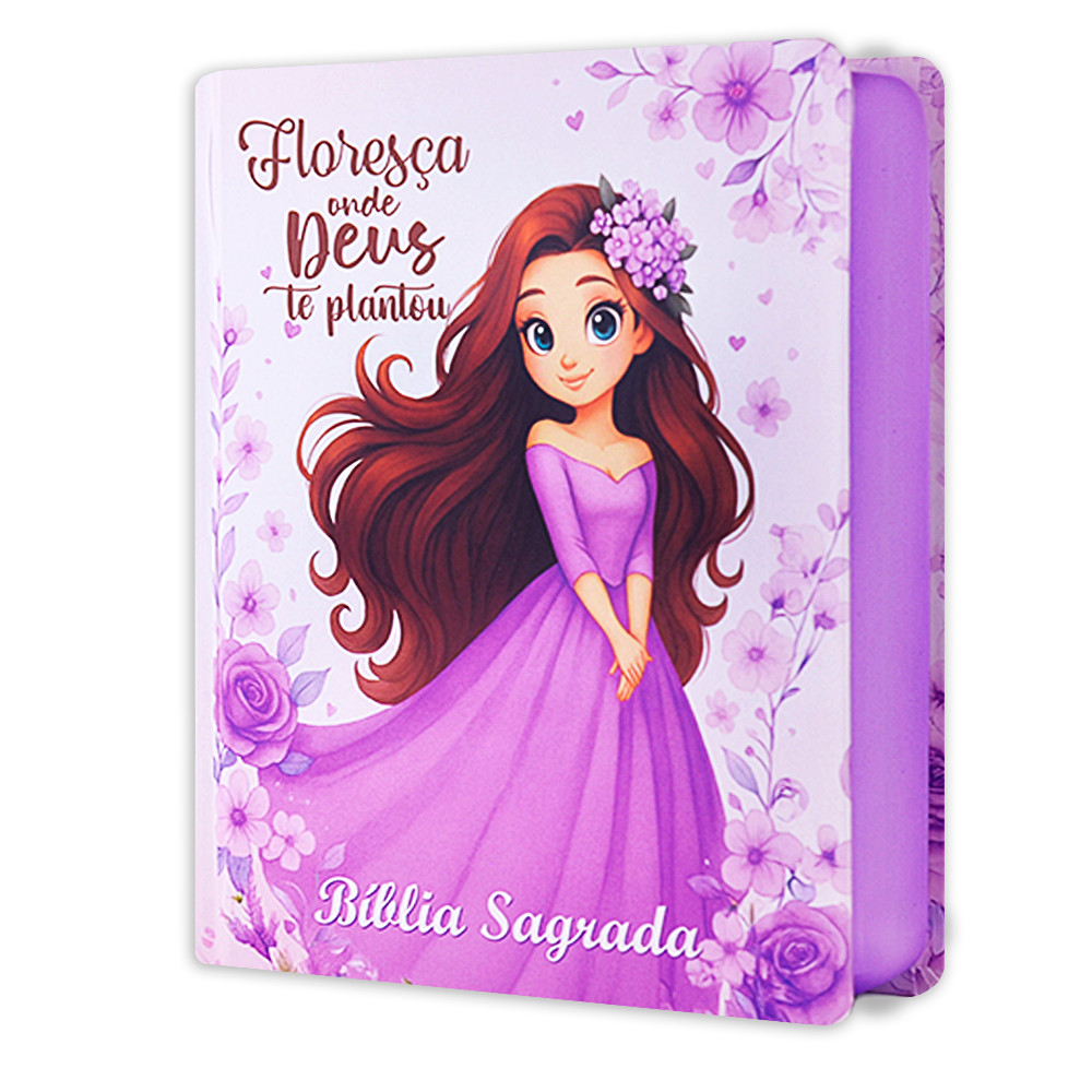 Bíblia Sagrada Nova Versão Almeida Atualizada 2025 Capa Dura Feminina - Floresça Lilás - Fácil Leitura em Oferta na Shopee