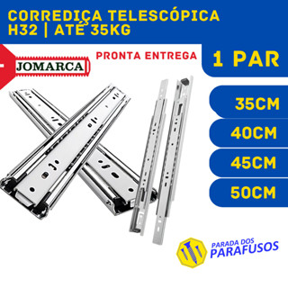 Corrediça Telescópica Aço H32 Jomarca Par 35kg 35 a 50cm em Oferta na Shopee