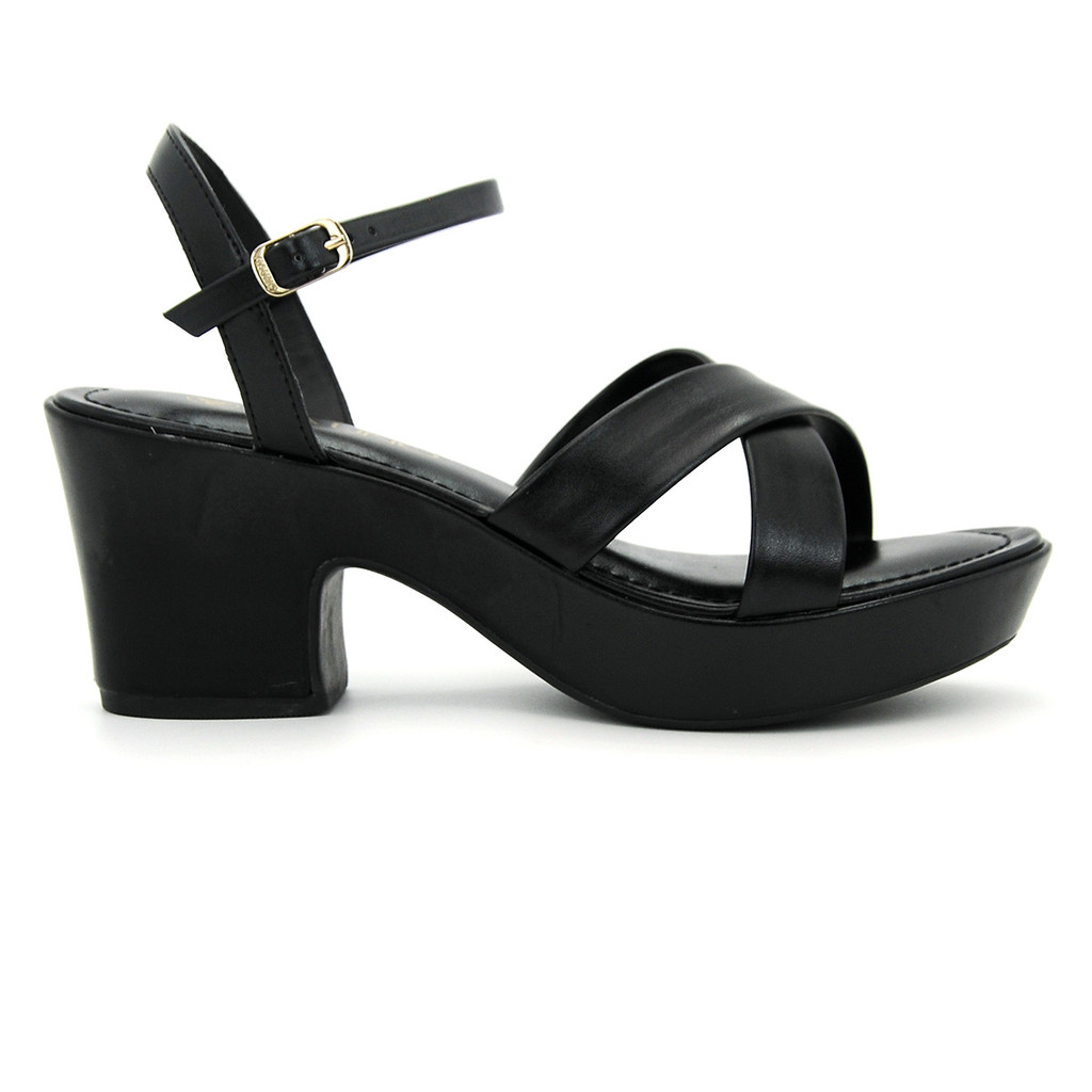 Sandália Via Uno 821005 Meia Pata Fivela Casual Salto Baixo Feminino