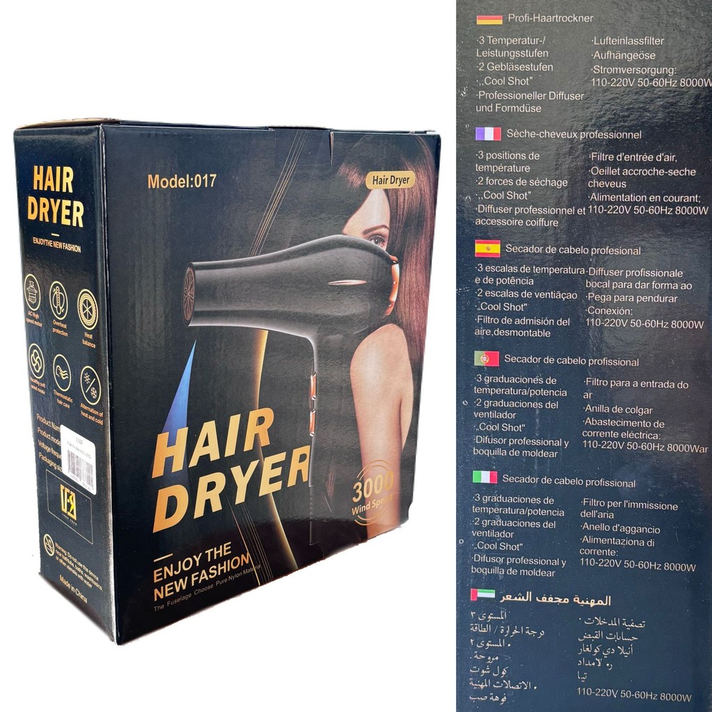 Hair Dryer - Secador de Cabelo Super Potência 3000w cabeleleiro salão 110v em Oferta na Shopee