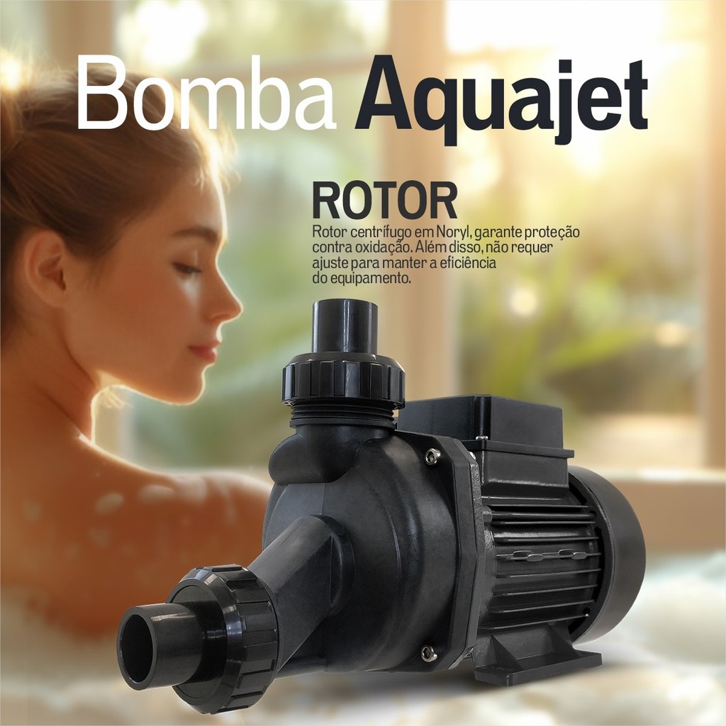 Bomba D'Água Hidromassagem Aquajet 1 e 1/2 CV Vazão de Até 260L/min — imagem 2 de 2