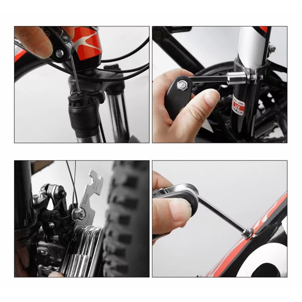 Kit Ferramentas para Bicicleta | Reparo de Pneu, Bomba de Ar e Bolsa de Quadro Compacta