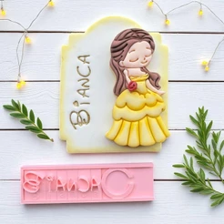 Carimbo Marcador Alfabeto Mundo Mágico com Letras, Números e Régua para Doces, Massas e Biscuit