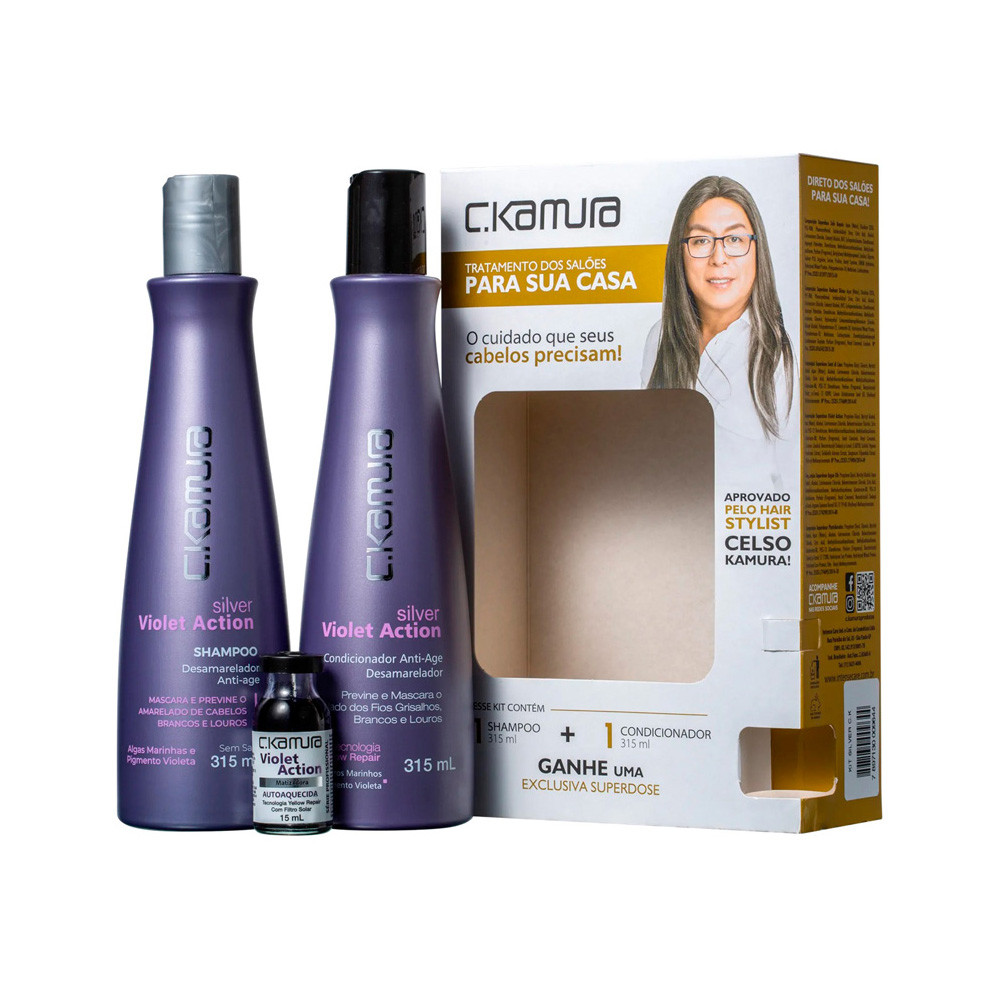 Kit Silver Violet Action C.Kamura Trio Treatment Matizadora em Oferta na Shopee