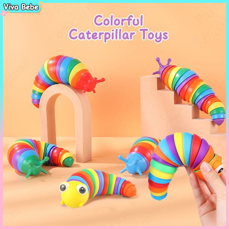 Brinquedo Lesma 3D Sensorial Colorida Articulado Largata Minhoca para Liberação Feliz De Pressão
