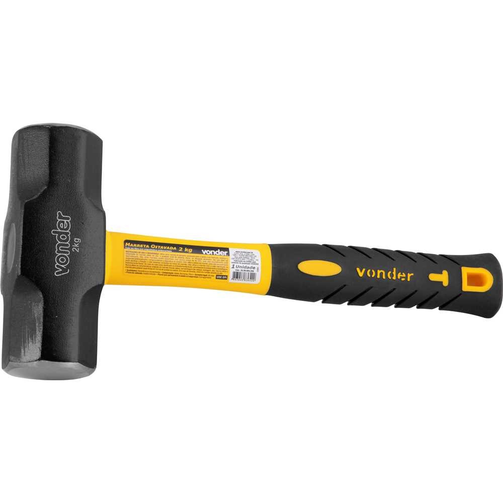 Marreta Oitavada 2.0kg Com Cabo De Fibra Vonder em Oferta na Shopee