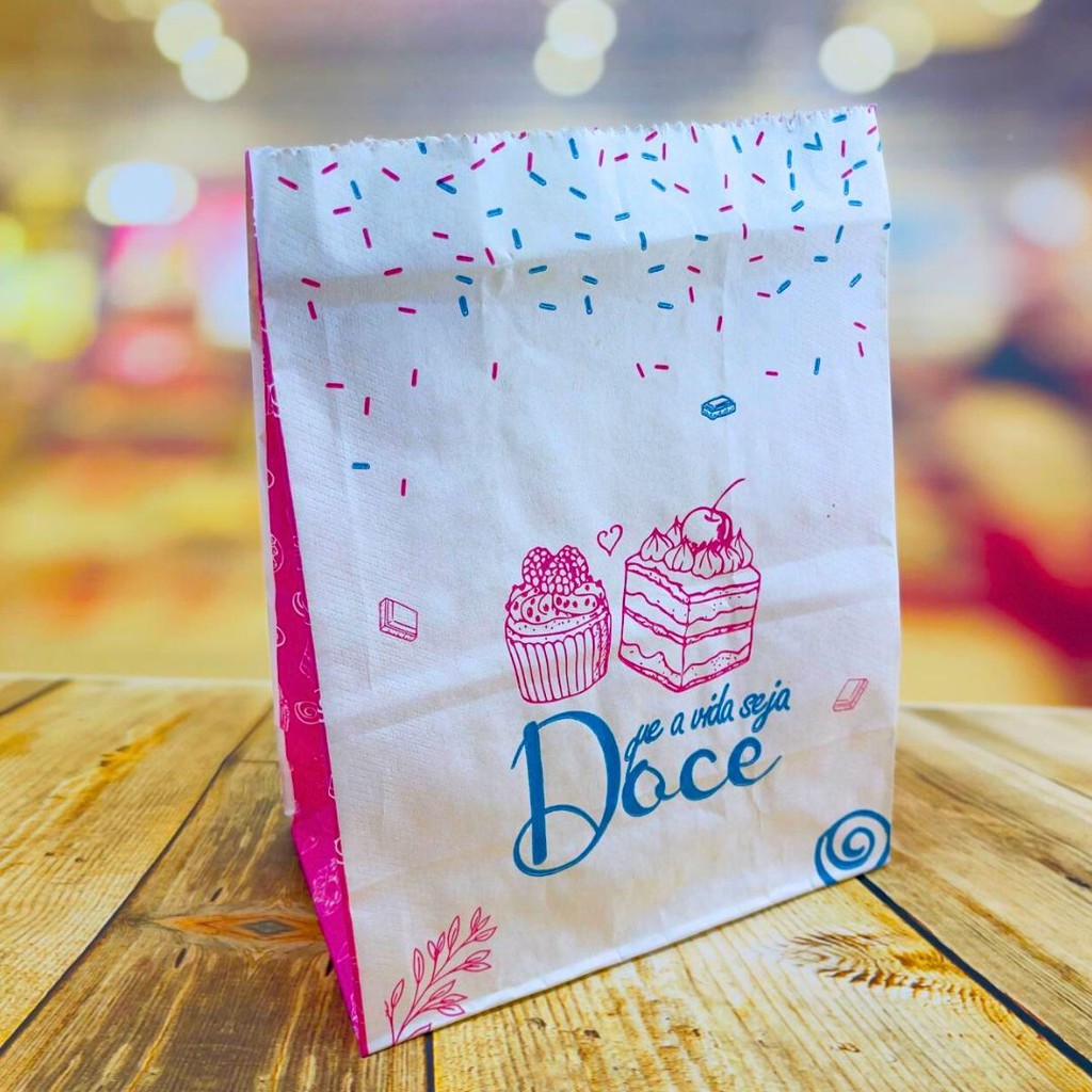 100 SACO SOS CONFEITARIA DOCE DOCERIA DOCINHOS COOKIES P (17X10X24CM) (PLUMA)(CHOCO)