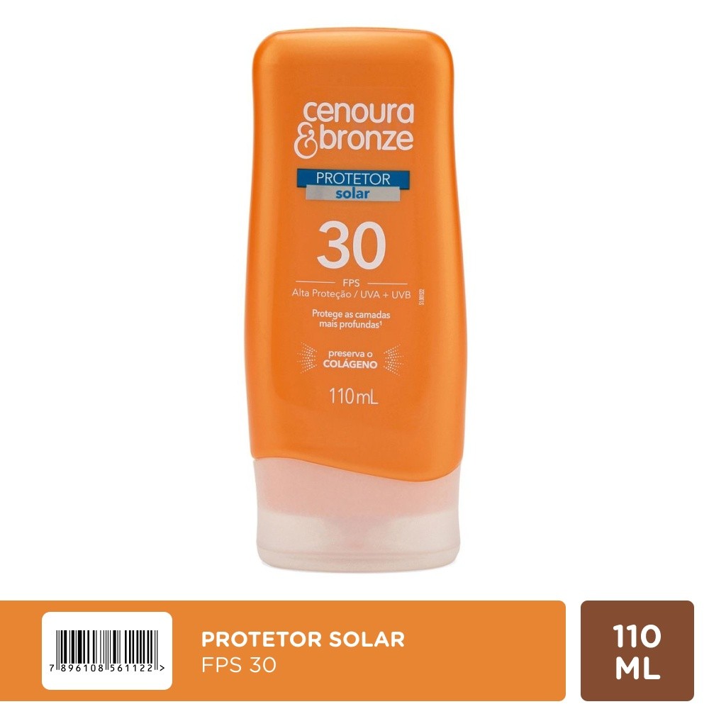 Protetor Solar FPS 30 Cenoura e Bronze 110mL em Oferta na Shopee