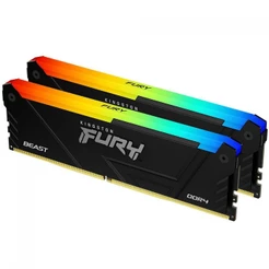 Memória DDR4 Kingston Fury Beast RGB, 16GB (2x8GB), 3600MHz, Preto, KF436C17BB2AK2/16
