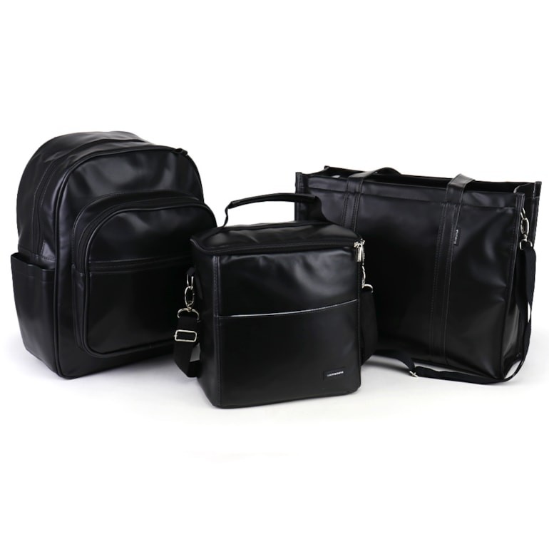 Kit Bolsa Tote Alça+Mochila Essential +Térmica Grande Preta