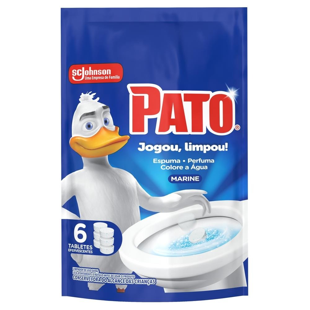 Limpador Sanitário Tablete Marine Pato 60g 6 Unidades em Oferta na Shopee