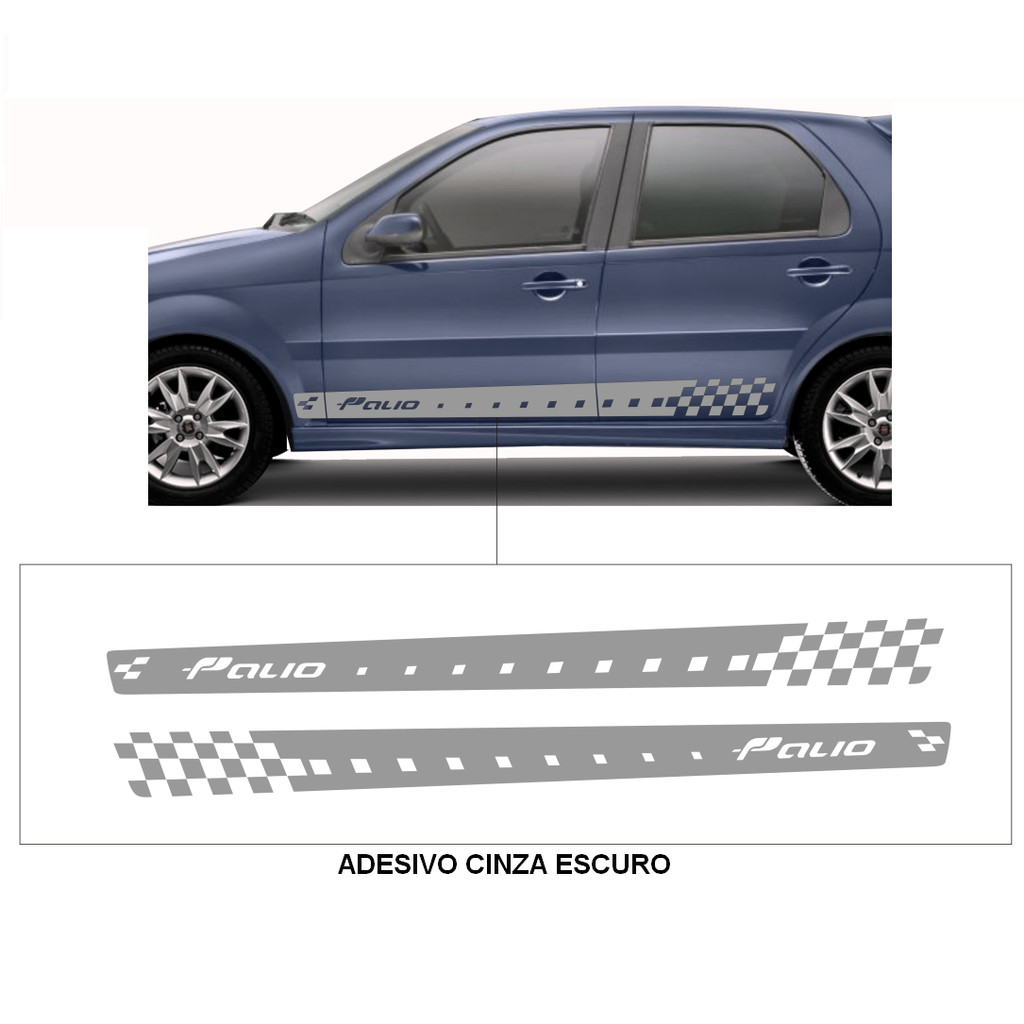 Adesivo Para Palio Fire 2 Ou 4 Portas Kit Faixa Lateral Carro Palio, EDX, EX, ELX, Stile, Economy