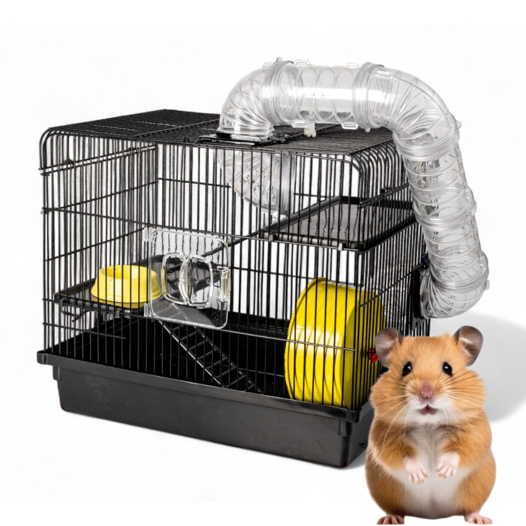 Gaiola Hamster Chinchila Luxo 3 Andares Labirinto com Tubo Completa Jel Plast 39x25cm em Oferta na Shopee