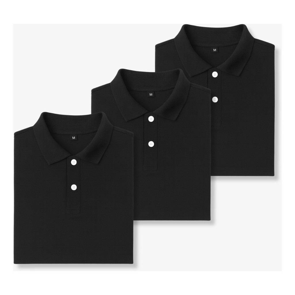 Kit 3 Camisas Gola Polo Casual Elegante Luxo Algodão Premium