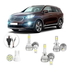 Lâmpadas Ultra Led Kia Sorento 20000lm Alto Baixo e Milha + Pingo Led