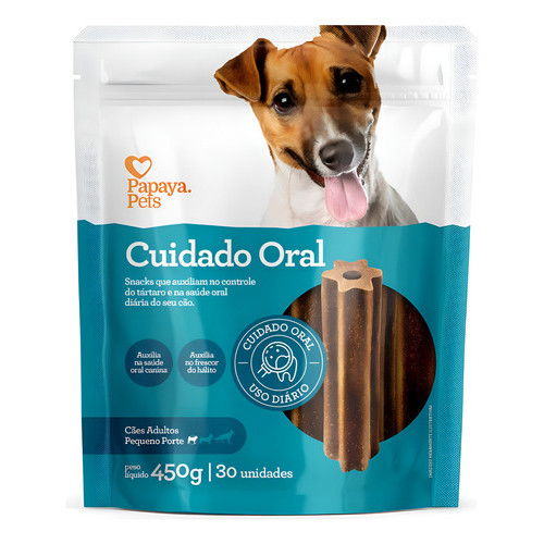 Petisco Pets Snack Cuidado Oral Cães Adultos Porte Pequeno 450g 30 unidades