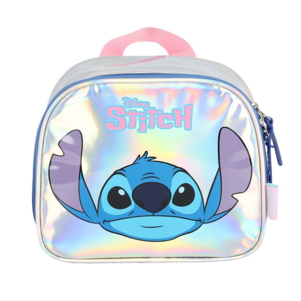 Mochila Lancheira Térmica Stitch Luxcel Holográfica 20cm em Oferta na Shopee