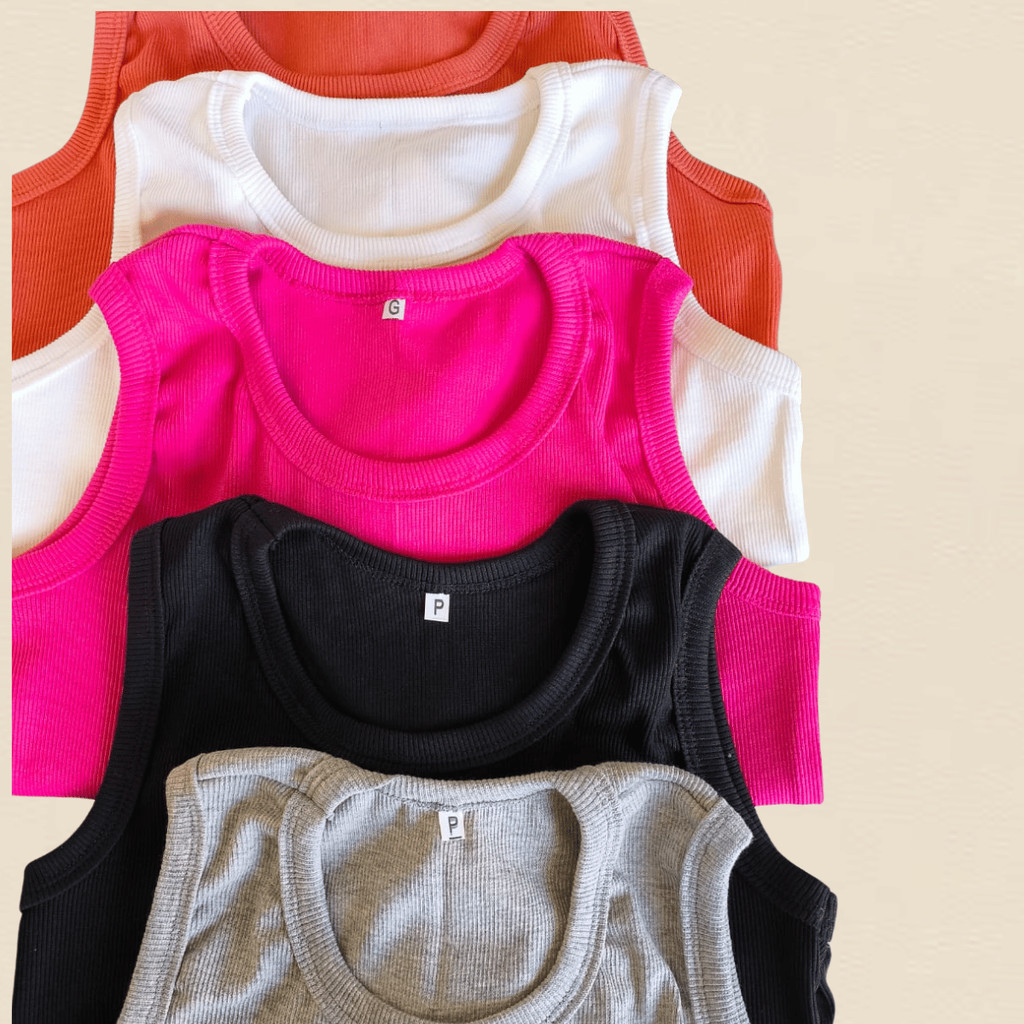 Blusa Regata Feminina Básica Canelada Ribana Algodão Confortável