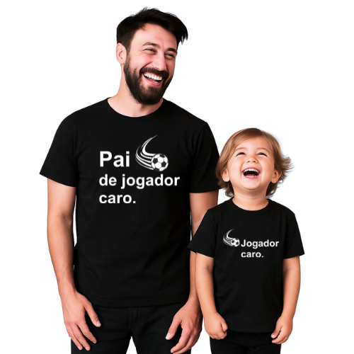 Kit Camisa Tal Pai Tal filho Estampada100% Algodão Pai de Jogador Caro Dia do Pais. CMS