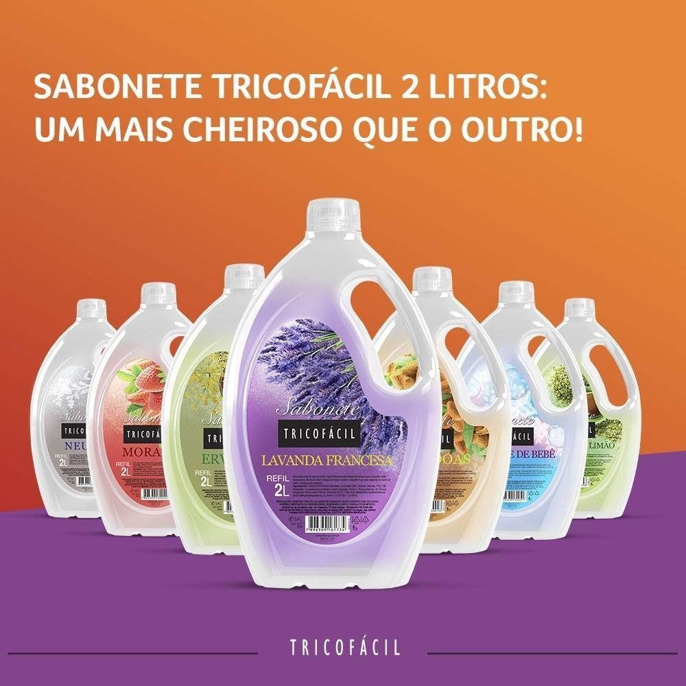 Sabonete Liquido Tricofacil 2 Litros Alto Rendimento Hidratante Limpeza Suave Corpo e Maos