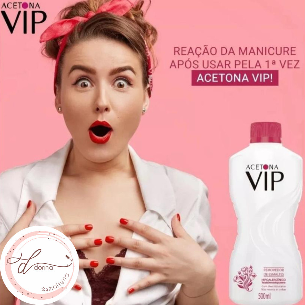 Kit 3 Unidades Removedor de Esmalte à Base de Acetona Vip - 500 ml