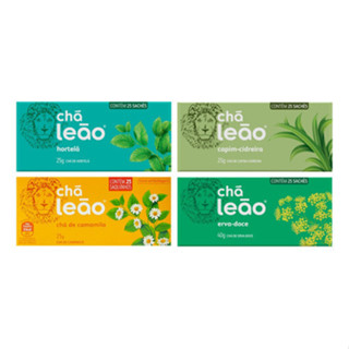 Kit Chá Leão Linhas Ervas 4 Sabores - 100 Sachês 25un Por Cx em Oferta na Shopee