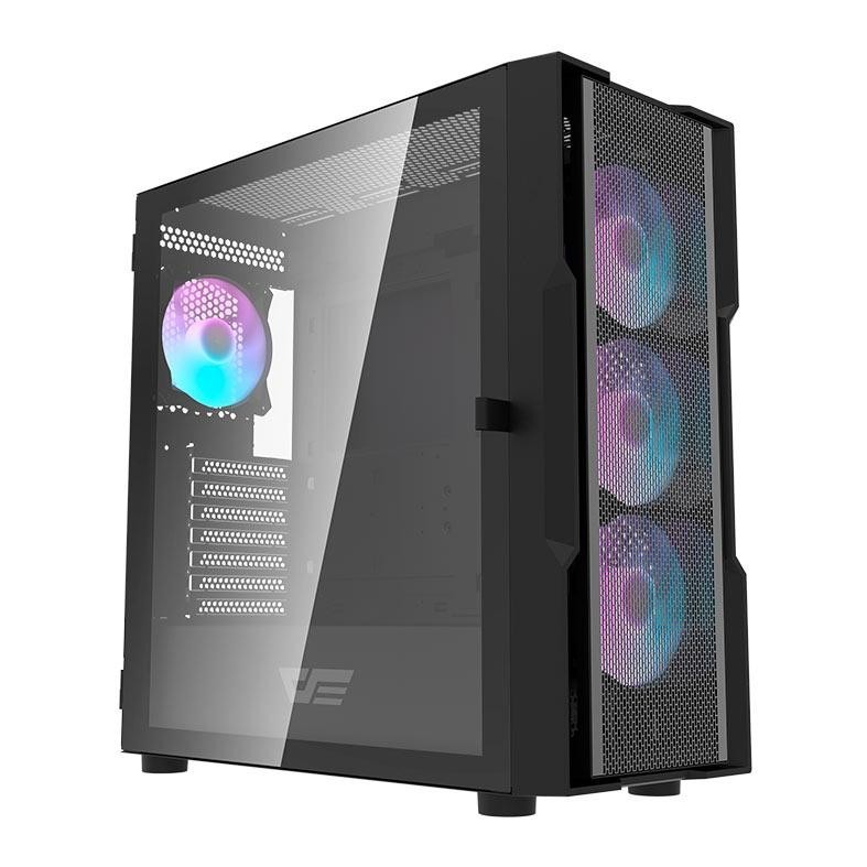 GABINETE GAMER AIGO DARKFLASH DK431 MESH MID-TOWER LATERAL DE VIDRO COM 4 FANS PRETO DK431-MESH-4F em Oferta na Shopee