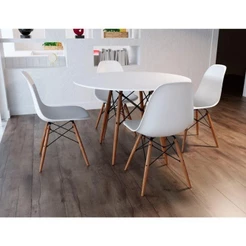 Conjunto De Mesa De Jantar Eames Eiffel 90cm Com 4 Cadeiras