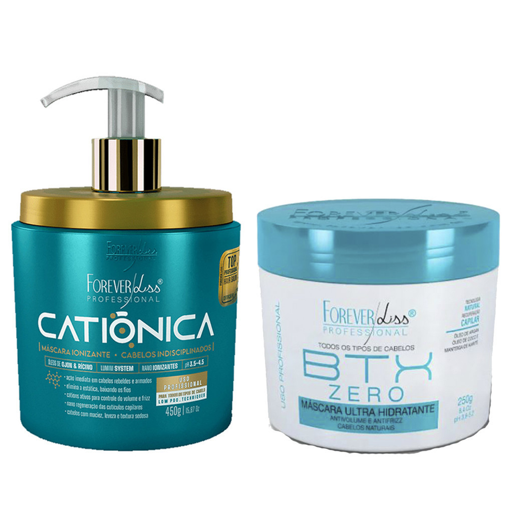 Kit Mascara Catiônica e BTX Zero 250g Forever Liss