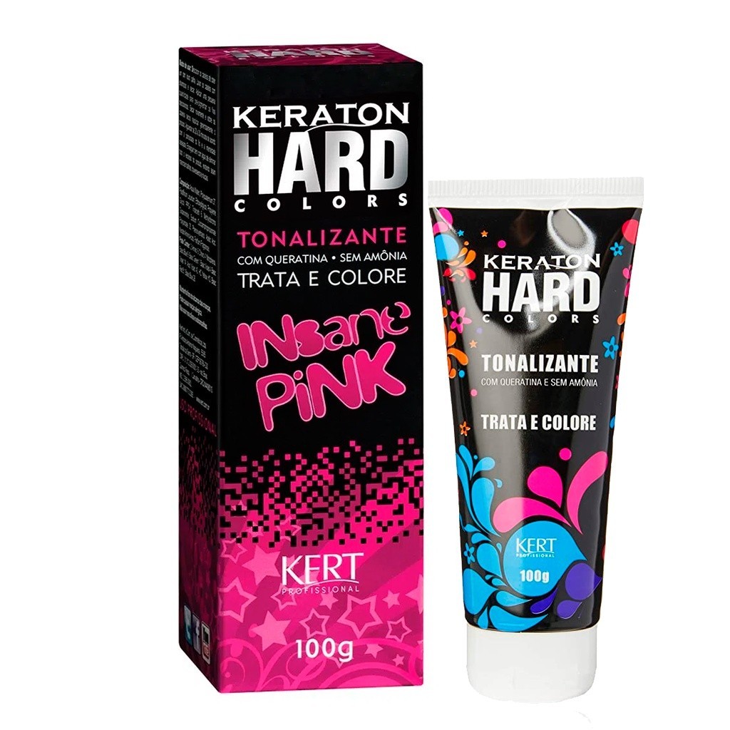 Tonalizante Keraton Hard Color Insane Pink (Rosa) sem Amônia - 100g