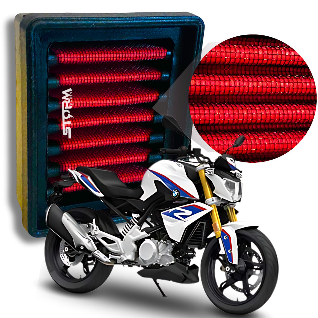 Filtro Ar Esportivo Moto Bmw G310R Ano 2017 a 2022 G 310 R CilindradasnLavável Reutilizável Potencia