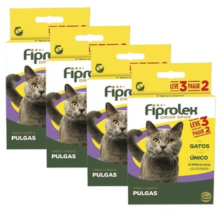 Kit 4 Antipulgas Ceva Fiprolex Drop Spot para Gatos de 0,5 mL - Leve 3 Pague 2 em Oferta na Shopee