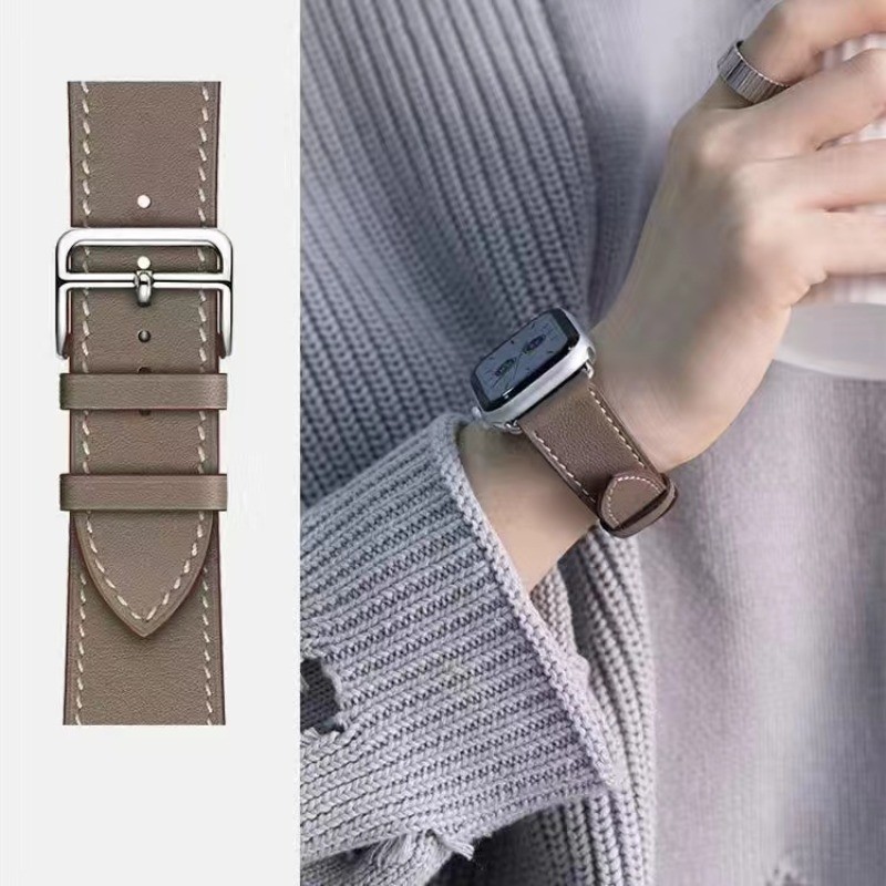 Pulseira De Couro Para Relógio Apple 40mm 41mm 44mm 45mm 49mm 42mm 38mm Série iwatch 9 8 7 SE 6 5 4 3 2 Ultra