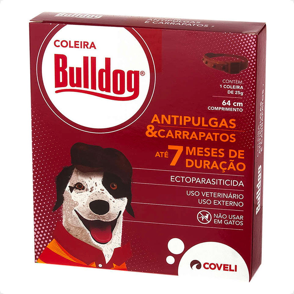 Bulldog Coleira Antipulgas e Carrapatos Coveli para Cães - 64 cm em Oferta na Shopee