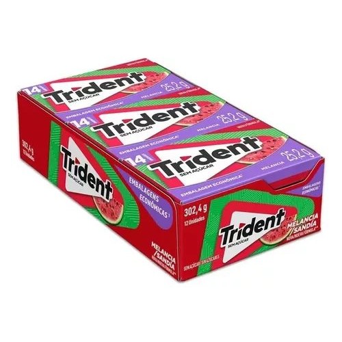 Chiclete Trident 14s 12 Unidades Melancia - Food & Beverages