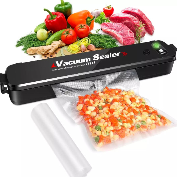 Máquina Seladora Embalagem A Vácuo Portátil Alimentos Bivolt Elétrica Embala Conservação + 10 Sacos