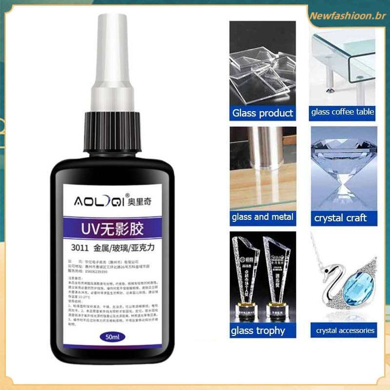 Kafuter K10 50ML Cola UV Sem Sombras Adesivo Transparente Para Colagem De Acrílica De Cristal De Vidro