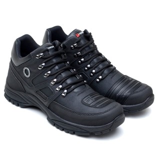 Bota Coturno Motoqueiro Masculino Com Cadarço Couro Eco Resistente