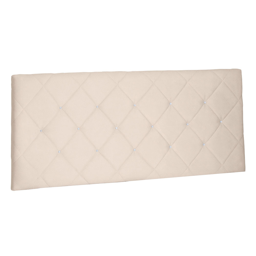Cabeceira Painel Solteiro 90 cm Tânia Suede Bege - Pallazio