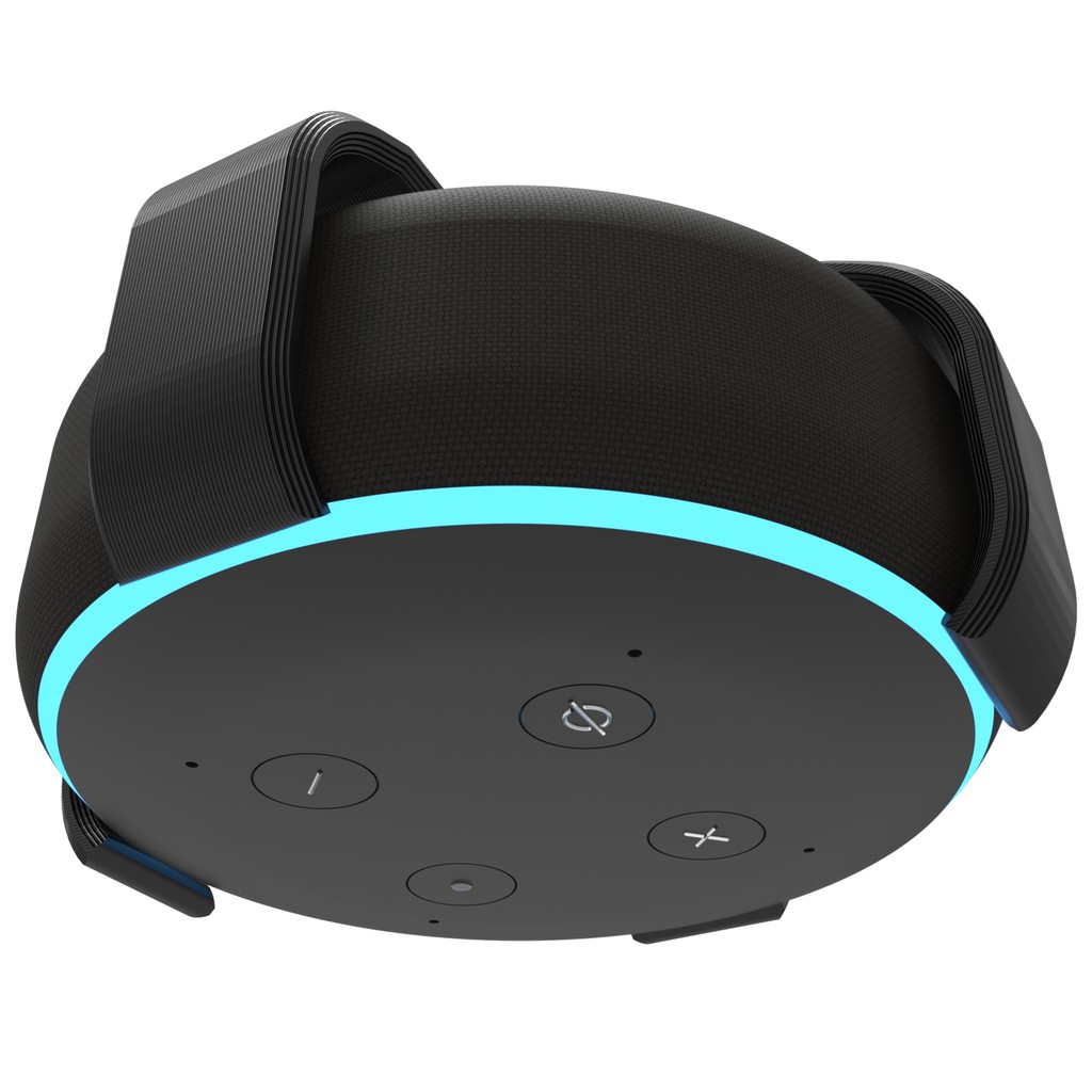 Suporte Preto De Teto Parede Drywall Painel de Madeira Compativel Alexa Echo Dot 3o