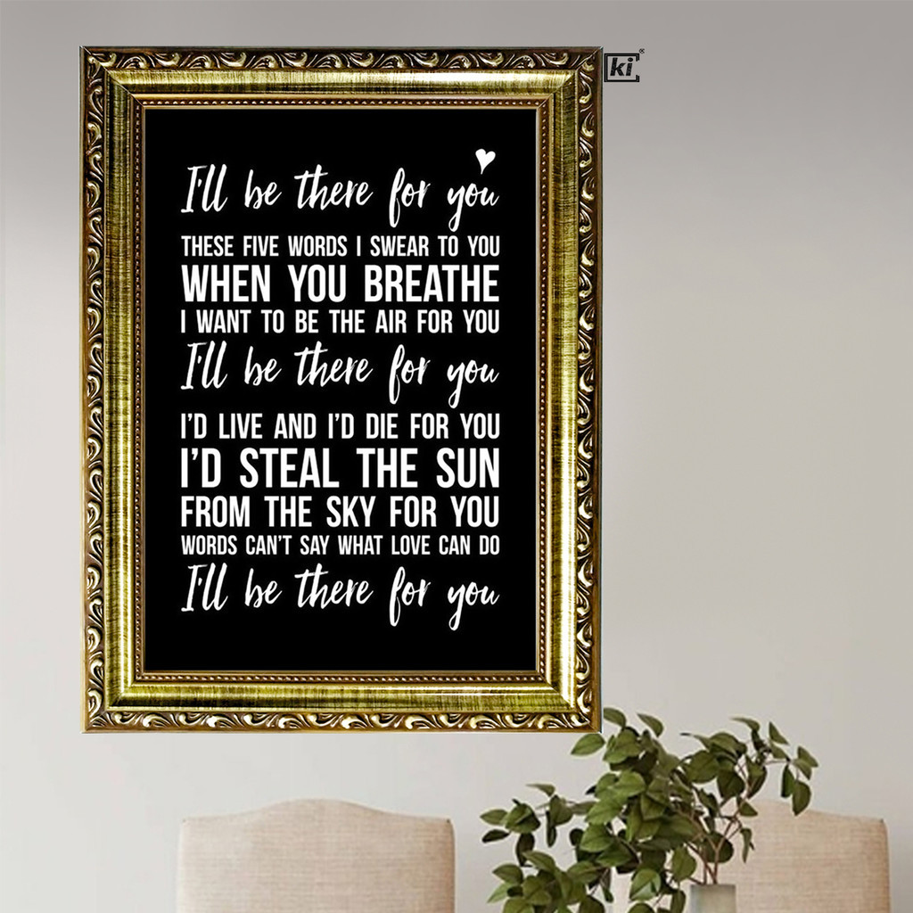 Quadro Moldura Bon Jovi I Ll Be There Letra Grande Decorativo De Letra Trabalhada 47x35cm