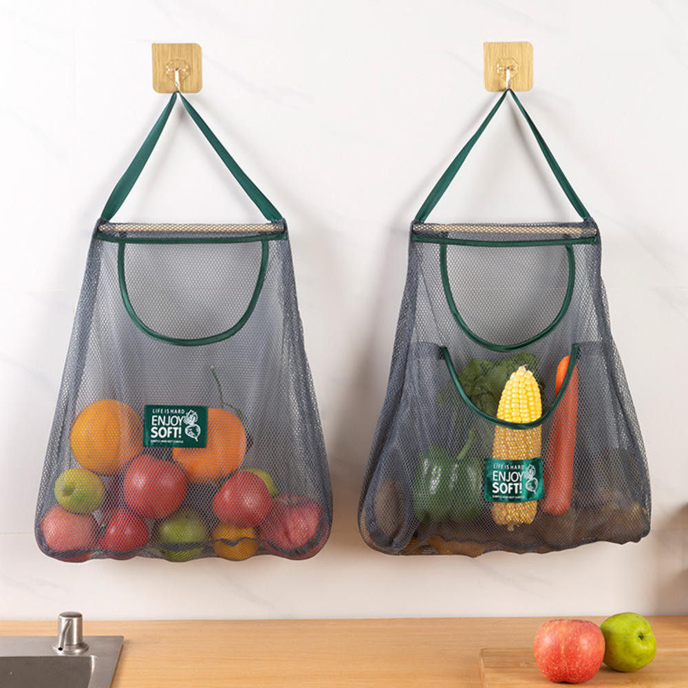 Sacos De Armazenamento De Malha Suspensa Produtos Reutilizáveis Para Cozinha Frutas , Cebola , Alho E Vegetais , Bolsa Compras Respirável em Oferta na Shopee